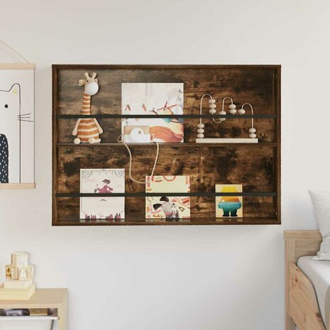 Tijdschriftenrek Gerookt eiken 100 x 12 x 70 cm Bewerkt hout 4