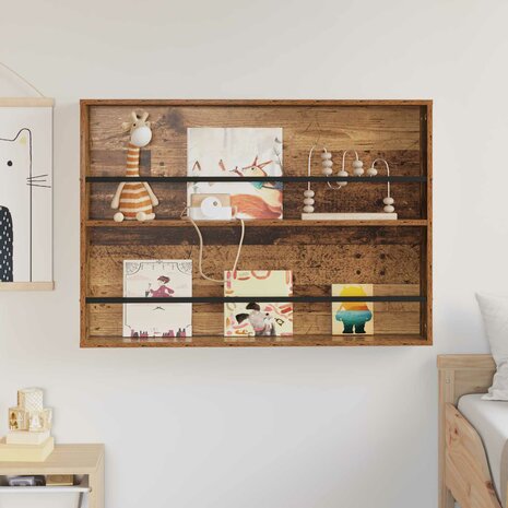 Tijdschriftenrek met plank Oudhout 100 x 12 x 70 cm Bewerkt hout 4