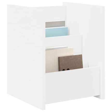 Tijdschriftenrek met plank Wit 35 x 35 x 45 cm Bewerkt hout 3