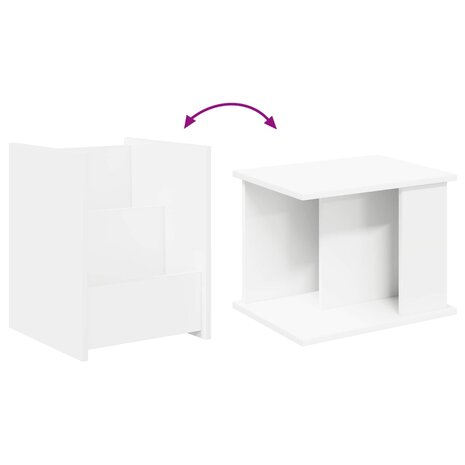 Tijdschriftenrek met plank Wit 35 x 35 x 45 cm Bewerkt hout 8