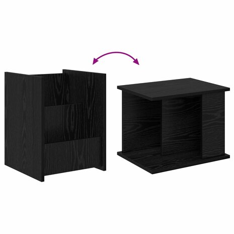 Tijdschriftenrek Zwart Eiken 35 x 35 x 45 cm Bewerkt hout 9