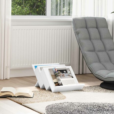 Tijdschriftenrek met plank Wit 53 x 40 x 28.5 cm Bewerkt hout 1