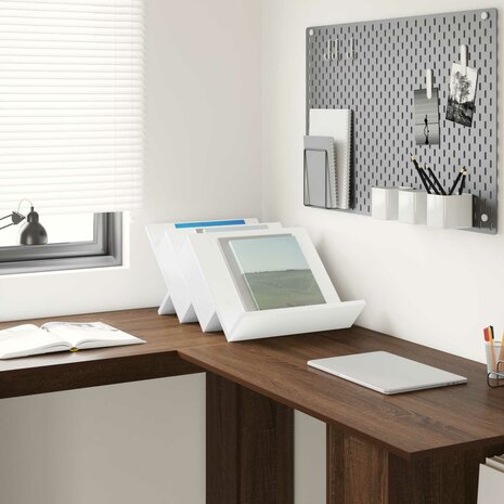 Tijdschriftenrek met plank Wit 53 x 40 x 28.5 cm Bewerkt hout 4