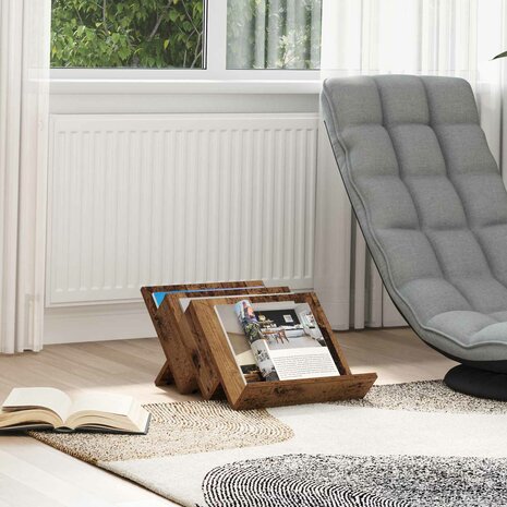 Tijdschriftenrek Oudhout 53 x 40 x 28.5 cm Bewerkt hout 1