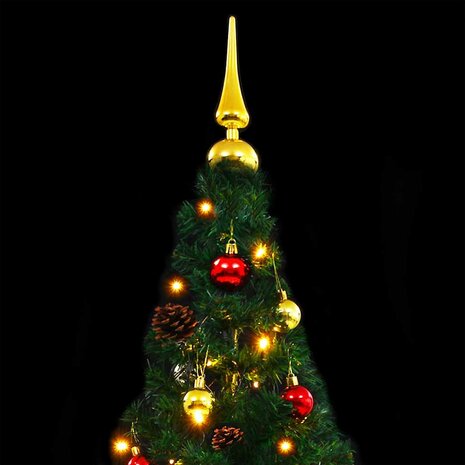 Kunstkerstboom met verlichting en kerstballen 150 cm groen 7