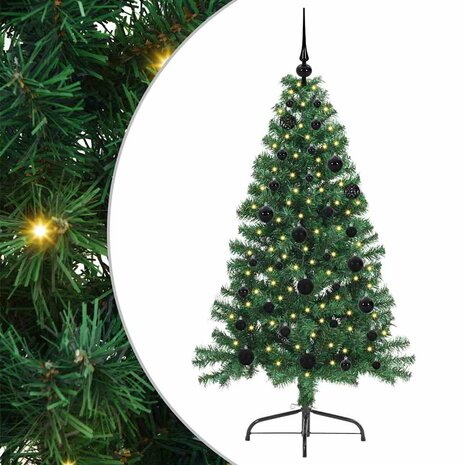 Kunstkerstboom met 150 LED Groen 150 cm PVC 2