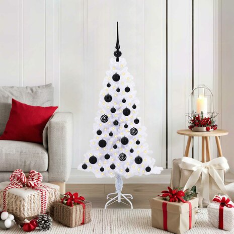 Kunstkerstboom met 150 LED Wit 120 cm PVC en Staal 1