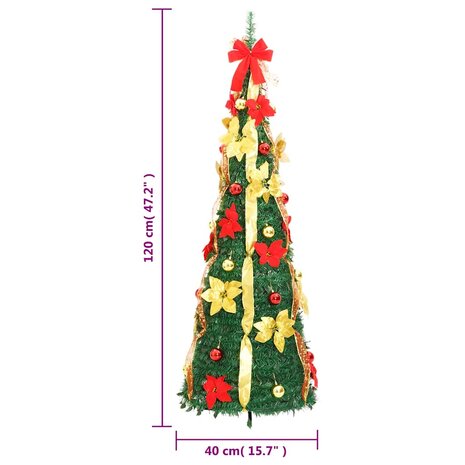 Kunstkerstboom pop-up 50 LED's 120 cm groen 9