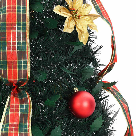 Kunstkerstboom met 100 LED met standaard Groen 155 cm PVC 6