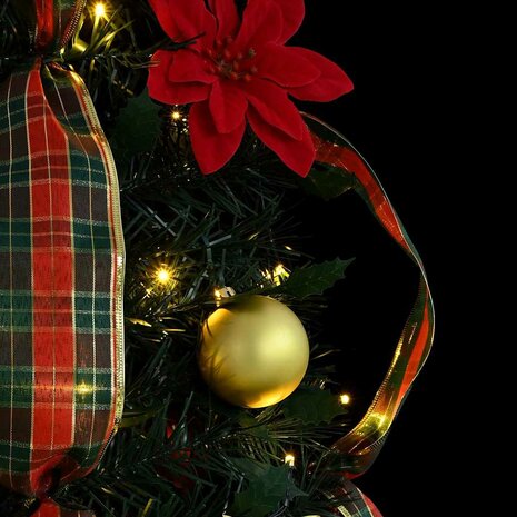 Kunstkerstboom met 100 LED met standaard Groen 155 cm PVC 7
