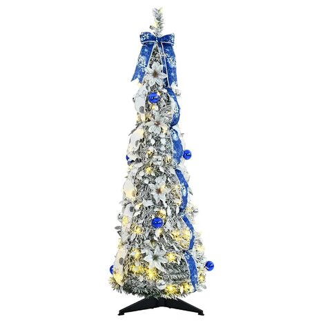 Kunstkerstboom met 50 LED met standaard Wit 120 cm PVC 3