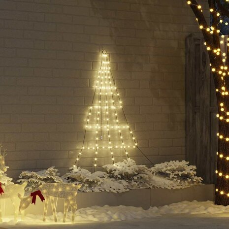Kunstkerstboom met Grondspiesjes Warmwit 182 cm Metaal 1