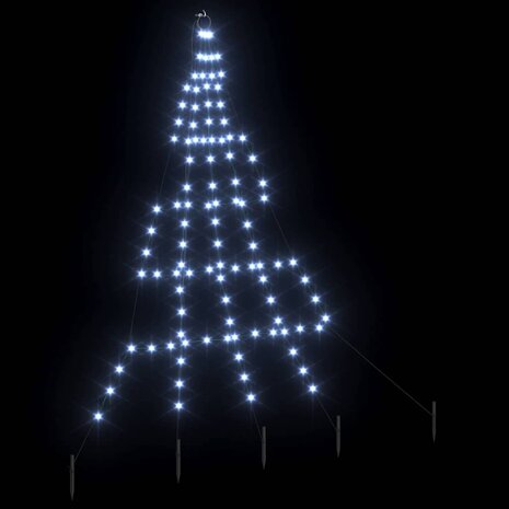 Kunstkerstboom met Grondspiesjes Koudwit 182 cm Metaal 4