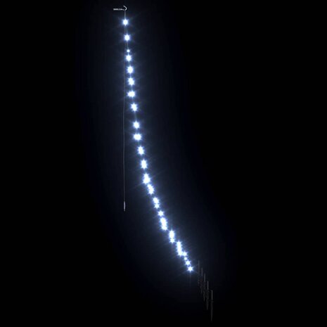 Kunstkerstboom met Grondspiesjes Koudwit 182 cm Metaal 5