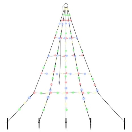 Kunstkerstboom met Grondspiesjes Multikleur 182 cm Metaal 2