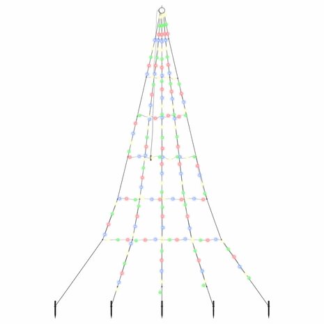 Kunstkerstboom met Grondspiesjes Multikleur 306 cm Metaal 2