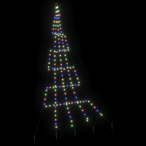 Kunstkerstboom met Grondspiesjes Multikleur 306 cm Metaal 4