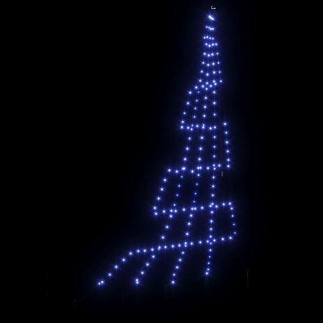 Kunstkerstboom met Grondspiesjes met 168 LED Blauw 306 cm Metaal 6