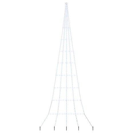Kunstkerstboom met Grondspiesjes Koudwit 511 cm Metaal 2