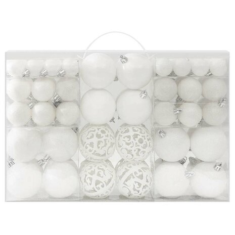 100-delige Kerstballenset wit 2