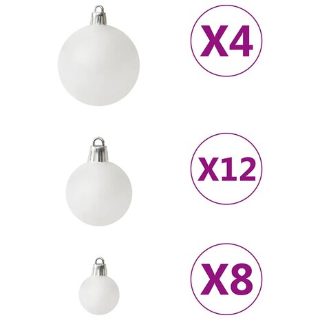 100-delige Kerstballenset wit 5