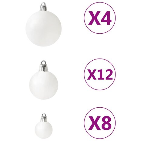 100-delige Kerstballenset wit 6