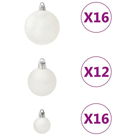 100-delige Kerstballenset wit 7