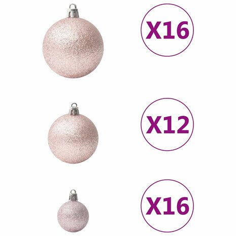 100-delige Kerstballenset roze 7