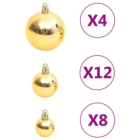 111-delige Kerstballenset polystyreen goudkleurig 6