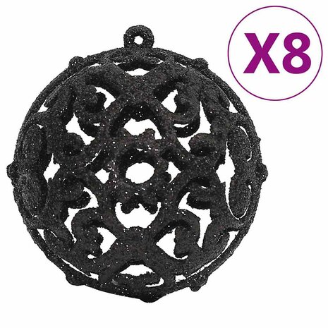 111-delige Kerstballenset polystyreen zwart 4