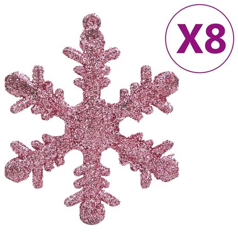 111-delige Kerstballenset polystyreen roze 8