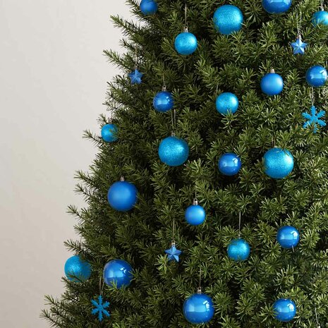 111-delige Kerstballenset polystyreen blauw 3