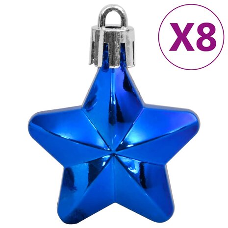 111-delige Kerstballenset polystyreen blauw 8