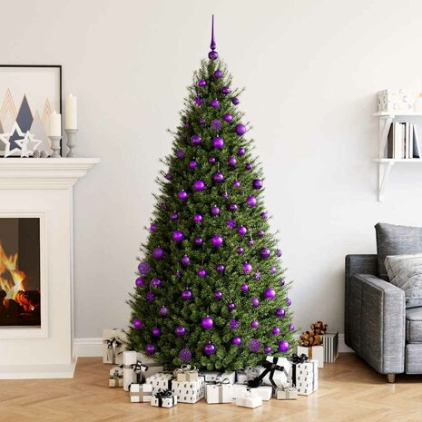111-delige Kerstballenset polystyreen paars 1