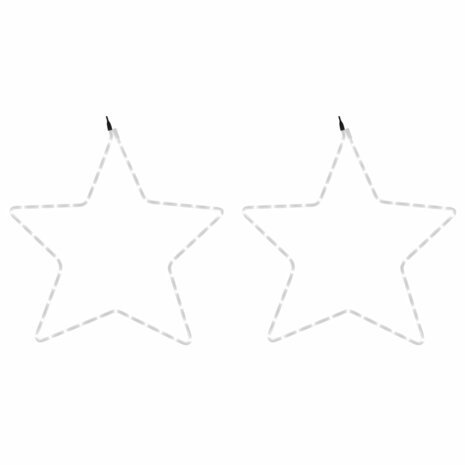 Kerstfiguren sterren met 48 LED's 2 st 56 cm warmwit 3