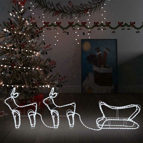 Buitenkerstversiering rendier en slee 576 LED's 1