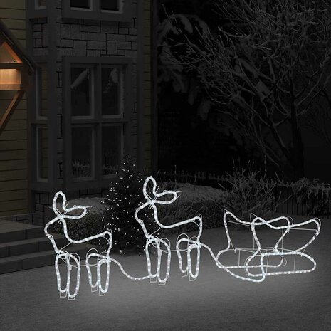 Buitenkerstversiering rendier en slee 576 LED's 3