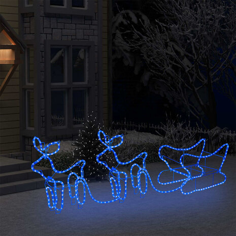 Buitenkerstversiering rendier en slee 576 LED's 3