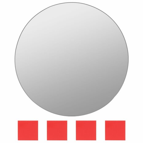 Wandspiegelset rond glas 7-delig 6