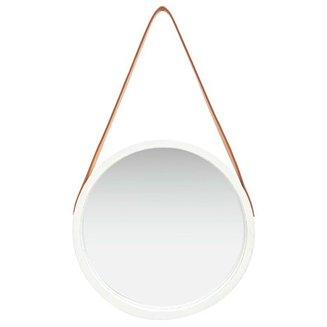 Wandspiegel met band 40 cm wit 2