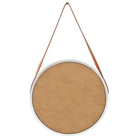 Wandspiegel met band 50 cm zilverkleurig 5