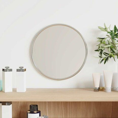 Wandspiegel rond &Oslash;20 cm zilverkleurig 1