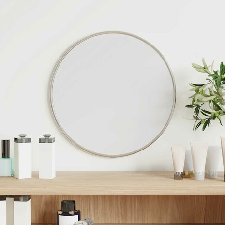 Wandspiegel rond &Oslash;30 cm zilverkleurig 1