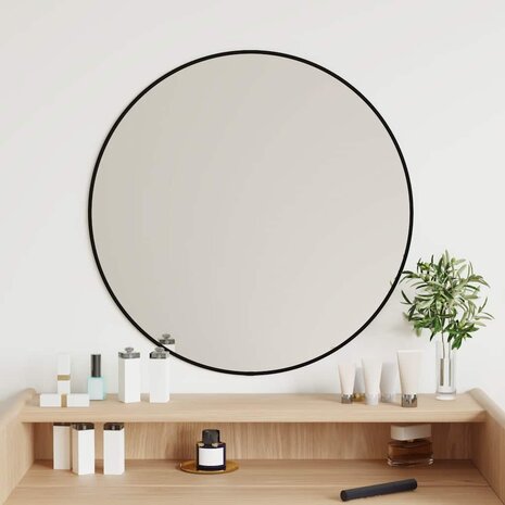 Wandspiegel rond &Oslash;60 cm zwart 1