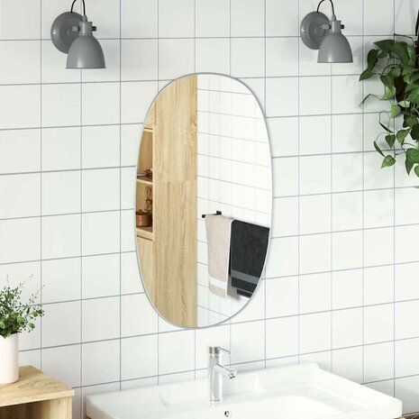 Wandspiegel 70x45 cm zilverkleurig 3