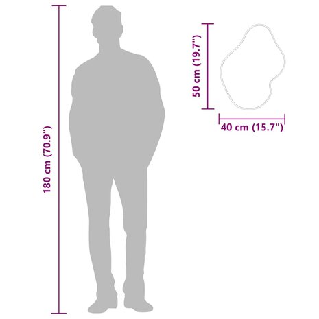 Wandspiegel 50x40 cm zwart 7