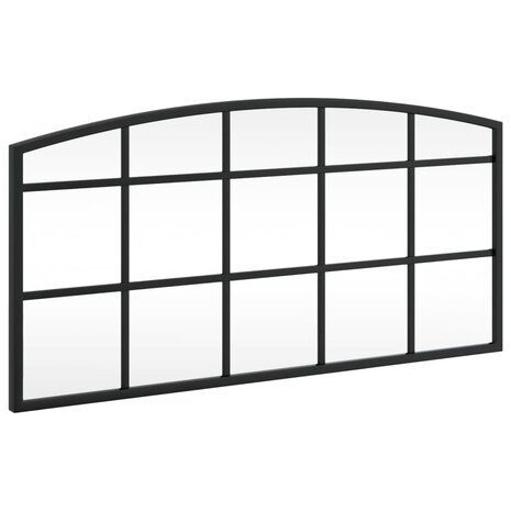 Wandspiegel boog 60x30 cm ijzer zwart 2
