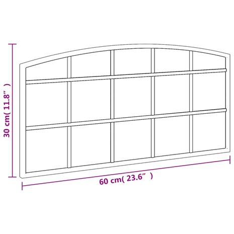 Wandspiegel boog 60x30 cm ijzer zwart 7