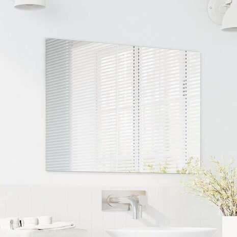 Wandspiegel Rechthoekig 70 x 50 cm gehard glas 3