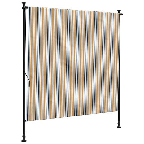 Rolgordijn voor buiten 200x270 cm stof en staal geel en wit 2